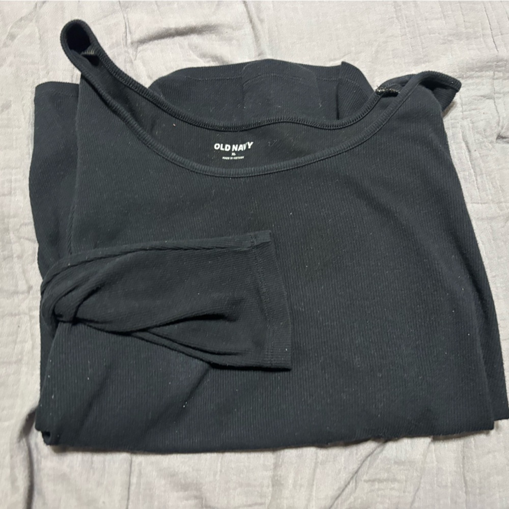 Old Navy Classic Black Ribbed Long Sleeve